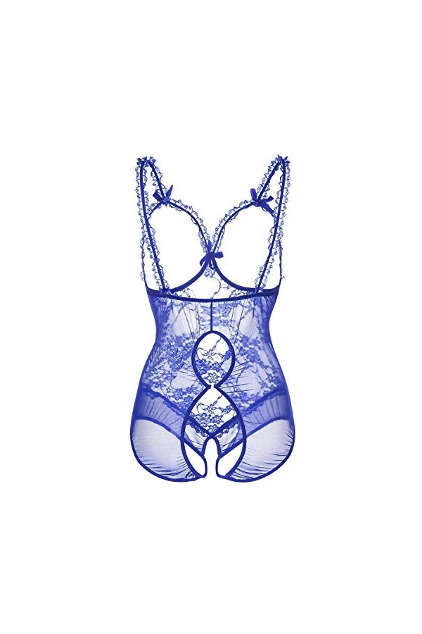 Lingerie grande taille pour femme sexy Body Teddy Noir - bleu - 3X-Large