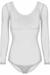 LinvMe Maille Filet Transparente Poitrine Ouvert De Danse du Ventre De Femmes Bodysuit Blanc