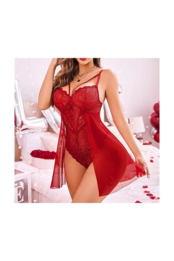 Body Femme Sexy Chic Lingerie Femme Dentelle Florale Sensuelle Teddy Sexy Lingerie Coquine Bodusuit Ensemble Lingerie Sexy Fe