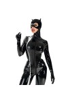 Gnohnay Femmes Costume Complet Sexy Catwoman, Sexy Emulsion Cuir Verni Jumpsuit, Bodysuit Catwoman avec Cat Capuche, Sexy Cos