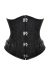 OKGD Simili Cuir Bas Corset Contrôle de la Taille Corset Gothique Contrôle de la Taille Corset Steampunk Brodé Taille Courte 