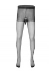 Kaerm Bas Homme Sexy Leggings Collant avec Gaine Pénis Poche Pantyhose Pantalon Transparent Noir Taille unique
