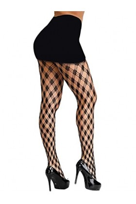 PrettyLoveHose Collant Résille Noir Multi Croix