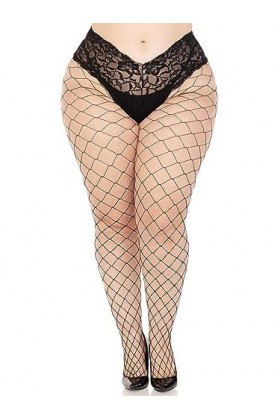 Leg Avenue Diamant Collants en Résille Noir Grande Taille