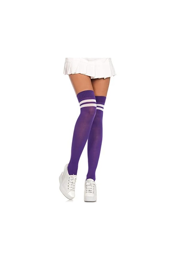 Leg Avenue 6919 Chaussettes Athlète Mi-Cuisse Rouge Blanc Tu Eur 34-38