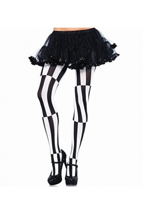 Leg Avenue Collant Illusion Optique Noir/Blanc Taille 1X-2X