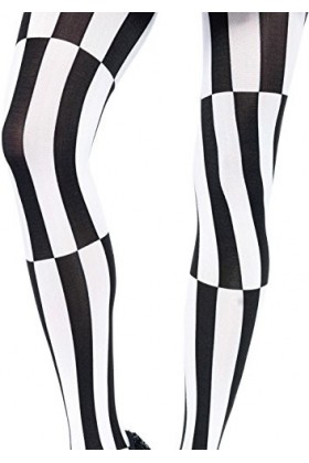 Leg Avenue Collant Illusion Optique Noir/Blanc Taille 1X-2X