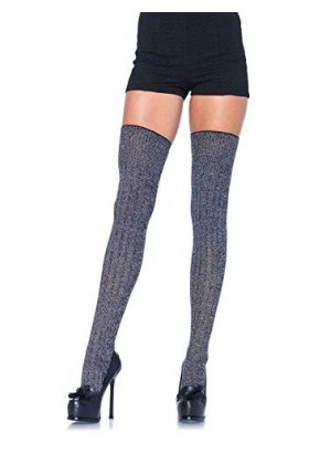 Leg Avenue Chaussettes Sexy Côtelées Taille Unique Gris
