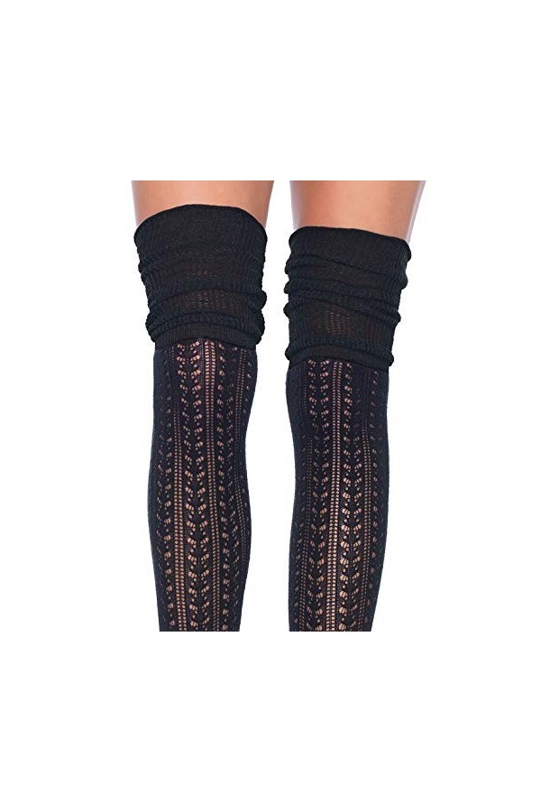 Leg Avenue Chaussettes Longues Pointillé Taille Unique Noir