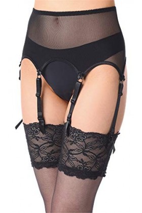 Merry Style Porte-Jarretelles en Dentelle Lingerie Sexy sous-vêtement Femme MSKS912 Ebène, XL 