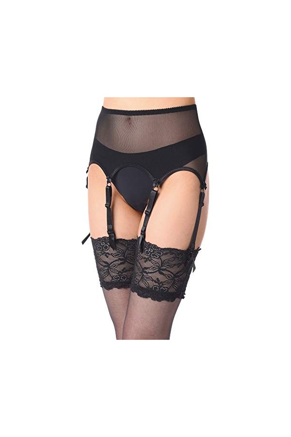 Merry Style Porte-Jarretelles en Dentelle Lingerie Sexy sous-vêtement Femme MSKS912 Ebène, XL 