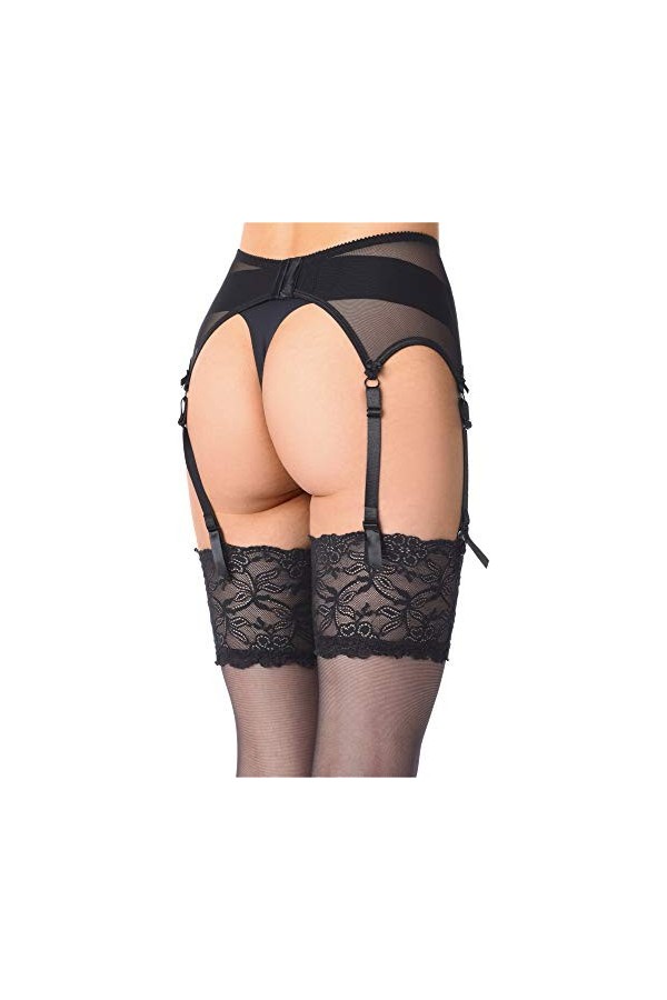 Merry Style Porte-Jarretelles en Dentelle Lingerie Sexy sous-vêtement Femme MSKS912 Ebène, XL 