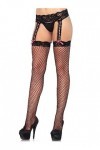 Leg Avenue 1900 Collant sans Bande Industrial Net Bordé de Ruban Noir Tu Eur 34-38