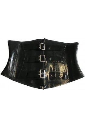 Fait À La Main 1mm Noir Latex Taille Formateur Corset Gummi Caoutchouc Bustier Underbust Avec Boucle,Noir,Petit