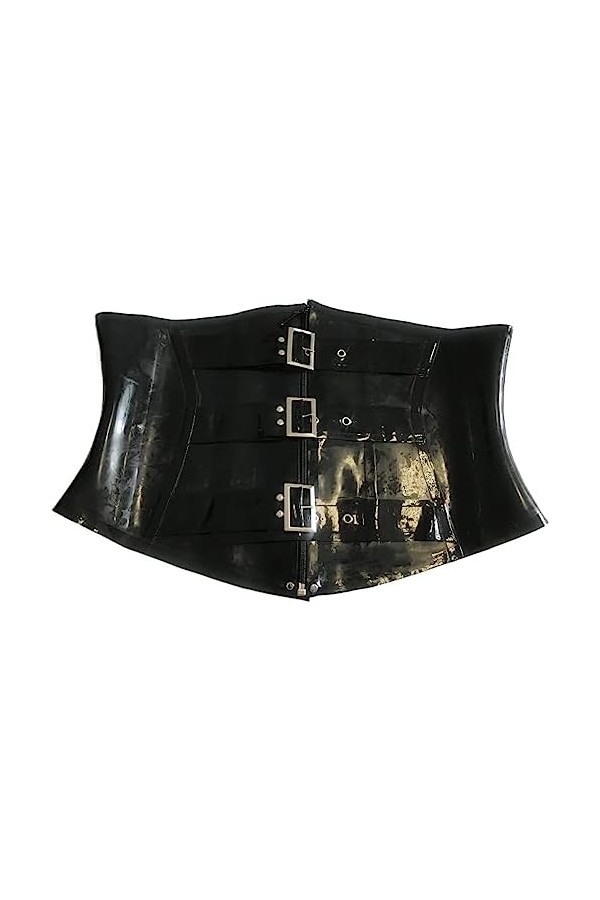 Fait À La Main 1mm Noir Latex Taille Formateur Corset Gummi Caoutchouc Bustier Underbust Avec Boucle,Noir,Petit