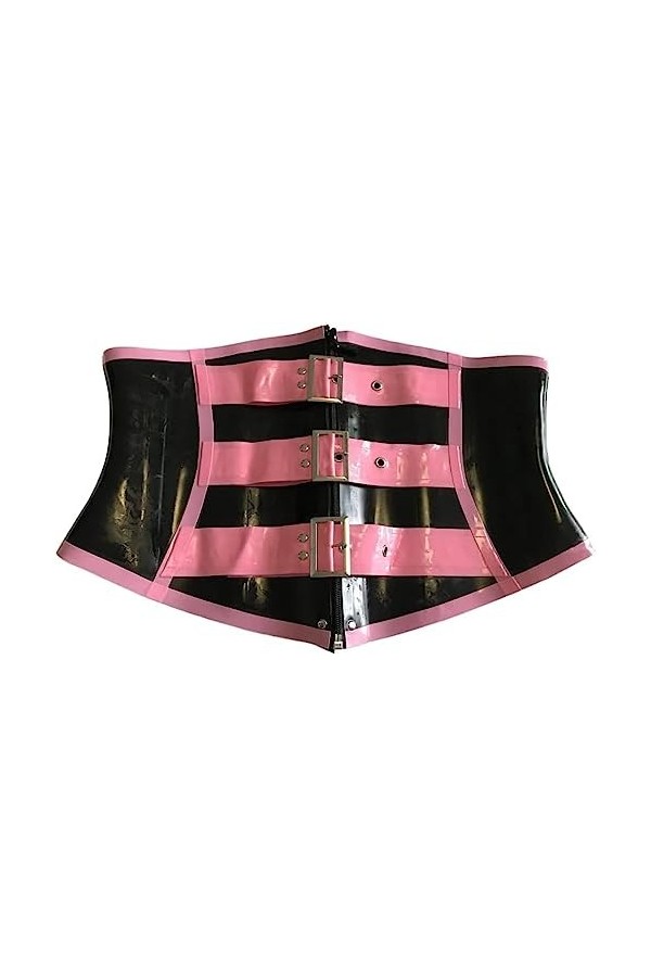Fait À La Main 1mm Noir Latex Taille Formateur Corset Gummi Caoutchouc Bustier Underbust Avec Boucle,Noir,Petit