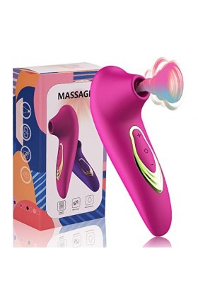 Vibromásseurs Feminin Clitorîdîen Súcëúr Fémînîn 5 modes Sṭiṃulateur Clịtoridien Sëxtôysé Côuplè Pláîsir Fémmé, USB Rechargea