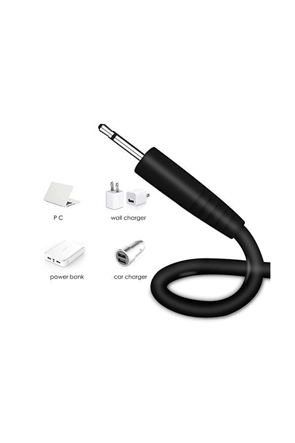 XOPLAY Wand Massager Câble de charge USB vers DC pour masseurs sans fil Noir