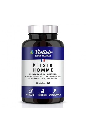 Stimulant Puissant pour Homme à base dAshwagandha, Maca Bio, Ginseng Rouge, Tribulus Terrestris, Fenugrec | Vitalité Energie