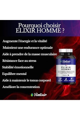Stimulant Puissant pour Homme à base dAshwagandha, Maca Bio, Ginseng Rouge, Tribulus Terrestris, Fenugrec | Vitalité Energie