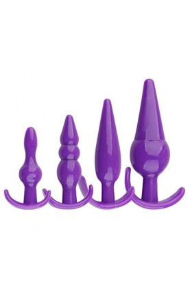 HUNTVE 7 pcs/Silicone Womens Play Set Àmàl Plǖg Womens Ạnạl Beạds Kit - Facile à Nettoyer et sain Violet 