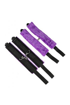 11 Piece Black and Purple Plush Bedding Set Couple Bundle Hands and Feet for Couples Ensemble de literie en peluche noir et 