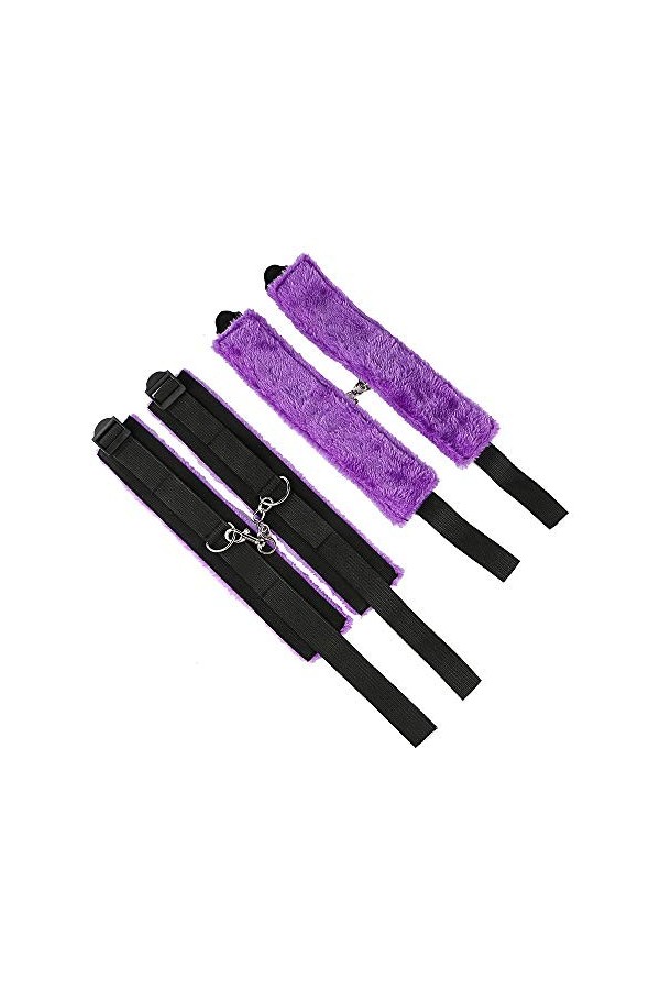11 Piece Black and Purple Plush Bedding Set Couple Bundle Hands and Feet for Couples Ensemble de literie en peluche noir et 