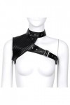 ZWEBY Armures dépaule Steampunk Bustier Corset Harnais de Poitrine Gothique Steampunk Simili Cuir Femme Couleur : Schwarz,