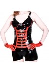 Boucle Latex Corset Noir Rouge Corset Bustier Caoutchouc,Noir Et Rouge 1 Mm,hommes XS
