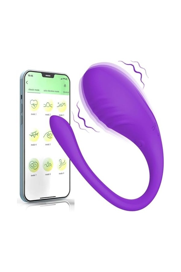 Mini Vibromasseurs Oeuf Feminin Telecommande à Distance Bluetooth, Puissant Sex Toýs Femme Gôdë Sèxtôyset Connecté Telephone