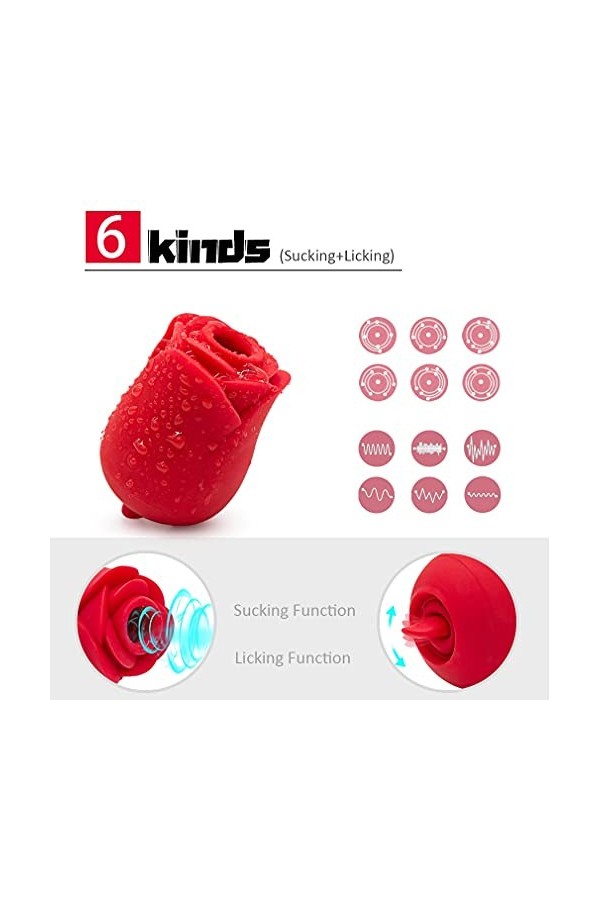 HytTer Forme de Rose Puissant Modes de Vibration Vibromasseür Fémmé Clitoridien Süceur Point ?,Séxtoys-E Fémmé ?Ib-R-An-T Asp
