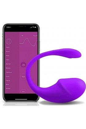 Mini Vibromasseurs Feminin Telecommande à Distance 10 Mode Oeuf Vibrant Connecté Telephone App, Bluetooth Oeuf Vibrante Femme