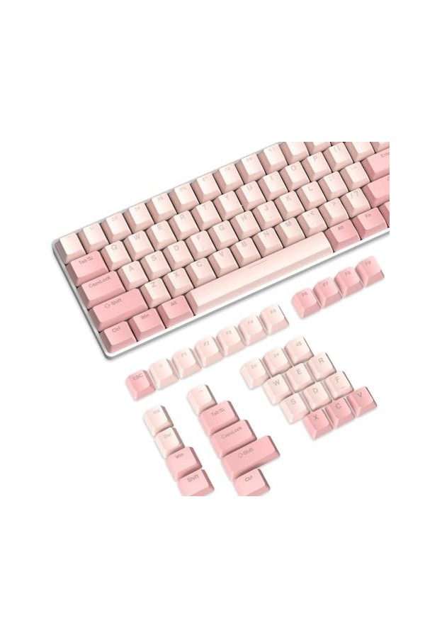Keycaps ABS,104 Touches Double Shot Keycap Set,Profil OEM,Disposition ANSI US pour Clavier Mécanique,Compatible avec Les Comm