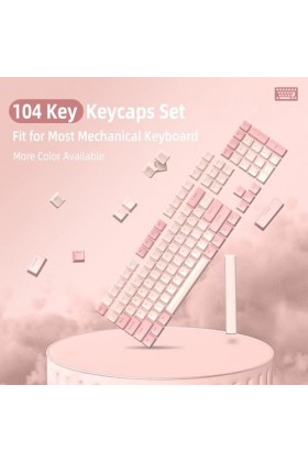 Keycaps ABS,104 Touches Double Shot Keycap Set,Profil OEM,Disposition ANSI US pour Clavier Mécanique,Compatible avec Les Comm