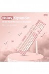 Keycaps ABS,104 Touches Double Shot Keycap Set,Profil OEM,Disposition ANSI US pour Clavier Mécanique,Compatible avec Les Comm
