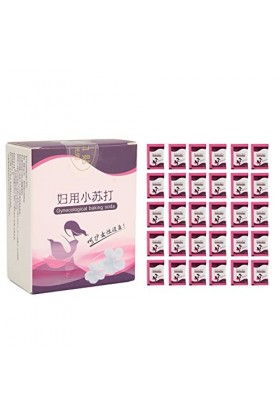 Gynécologique Soulagement Vaginale, Bicarbonate de Soude Doux des Démangeaisons Féminin Rinse Wash 30pcs, Coussins Poudre de 