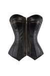 Sexy Steampunk Corsets Bustiers Faux Cuir Zip Corset Overbust Bustier Top Plus Taille Body Shaper Slim