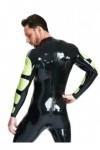 EMSMLAB Catsuit Homme Latex Catsuit Ceinture De Costume Caoutchouc Modélisé Latex, Noir , M