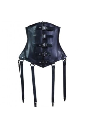 Corset sexy en latex noir avec laçage au dos en caoutchouc Bustiers Top Vêtements 1,0 mm, rouge, XL