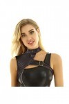QEXTY Armure dépaule en cuir pour femmes en similicuir steampunk gothique harnais poitrine corset bustier réglable punk rock