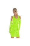 Robe moulante courte style bodycon en latex PVC, robe de soirée sexy pour l’été, robe débardeur de type fourreau extensible e