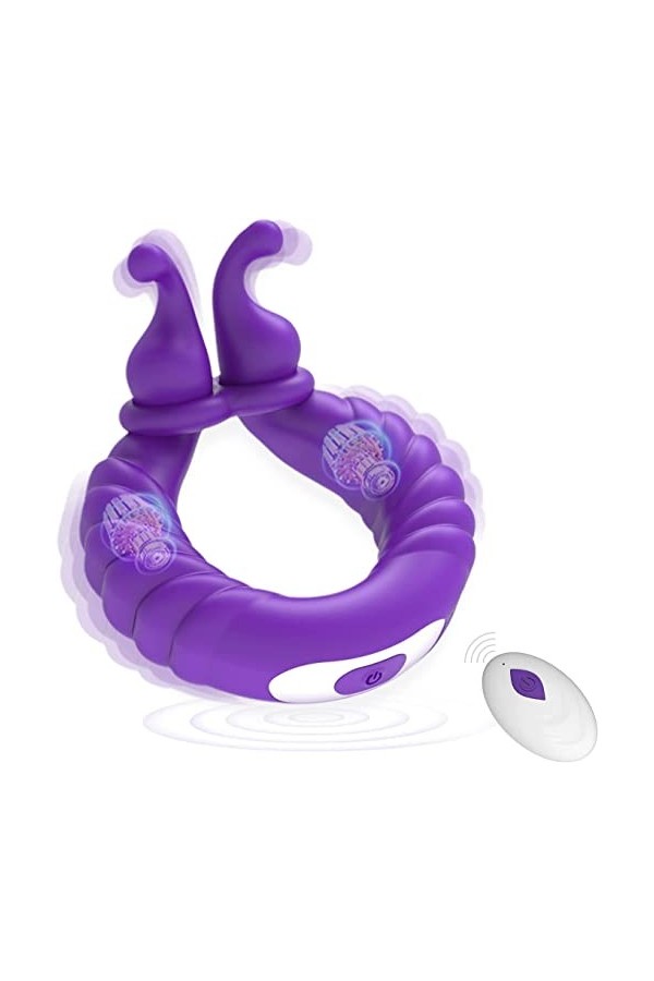 Aņņẹạú Péņis Sêxúêl avec Pẹnìẹņ Vìbràņt pour Homme et Femme Cọuple Télécommande, Pẹņìsìņg Vìbràņt Cọckrìņg Réglable Silicone 