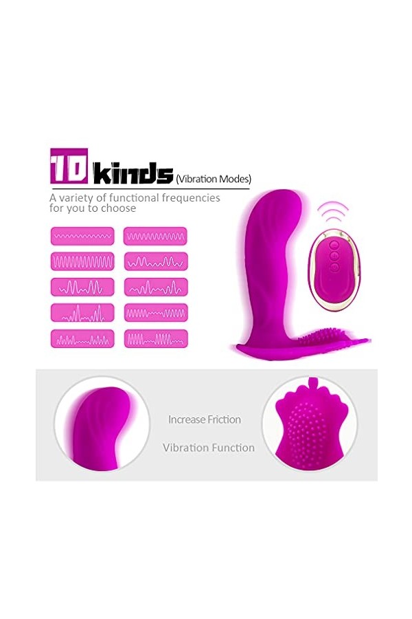 Telěcommãnde Vîb-rộmãssěūr an-ãlě et Clî-tôrîdiěn Vîbrãńt Femme a Distance Portable avec sans Fil,Mãssěūr Femmes Clîtôrî-diěn