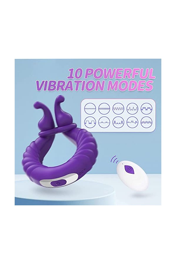 Aņņẹạú Vìbraņt Pẹnìẹņ Hommẹ Couple, Reglable Aņņẹạúx Vìbraņts Vìbrọmạssẹúr CoupleES Femme Telecommande a Distance USB Recharg