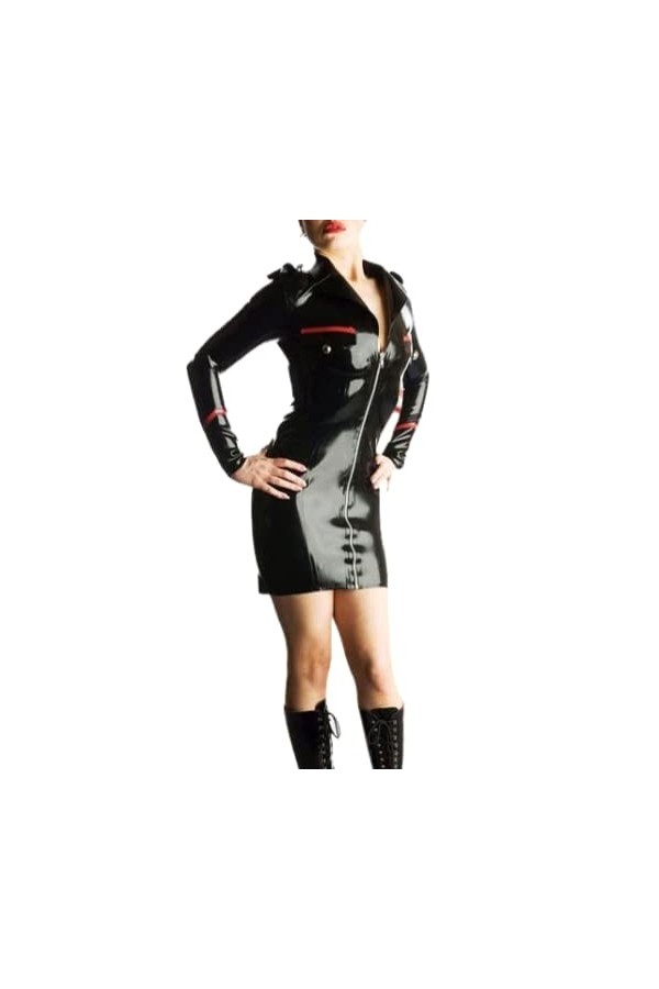 Latex/Caoutchouc/Fétichiste/Catsuit/CostumeNoir-Latex Robe Femme,Noir,XXL