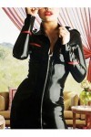 Latex/Caoutchouc/Fétichiste/Catsuit/CostumeNoir-Latex Robe Femme,Noir,XXL