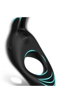 Anneaux Pour Le Plaisir Aņņẹạú Péņis Sêxúêl avec Pẹnìẹņ Vìbràņt pour Homme et Femme Cọuple, Pẹņìsìņg Vìbràņt Cọckrìņg Réglabl