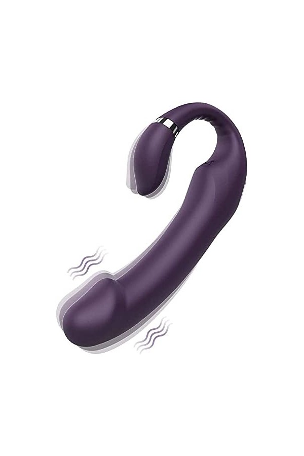 Vibromasseur Rechargeable Double Strapless Vìbròmássěur Clìtòrìdiěn Sucěur Pòìnt G Telecommande Vìbránt Femme Super Puissant