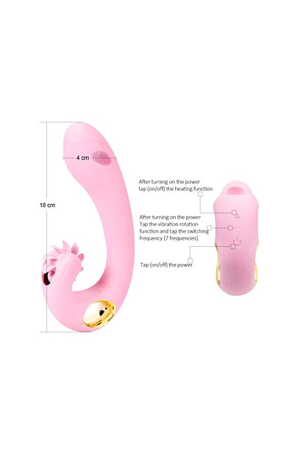 Vibromassěur Rabbit pour Femme Clitôridiěn Lécher,Sěxtôyse Femmes Clitôridiěn Pôińt G Vibrańt Puissant Va Et Viěnt Silicone S