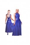 Robe longue 100 % faite à la main en latex naturel avec fermeture éclair dans le dos, bleu foncé, taille XXXL